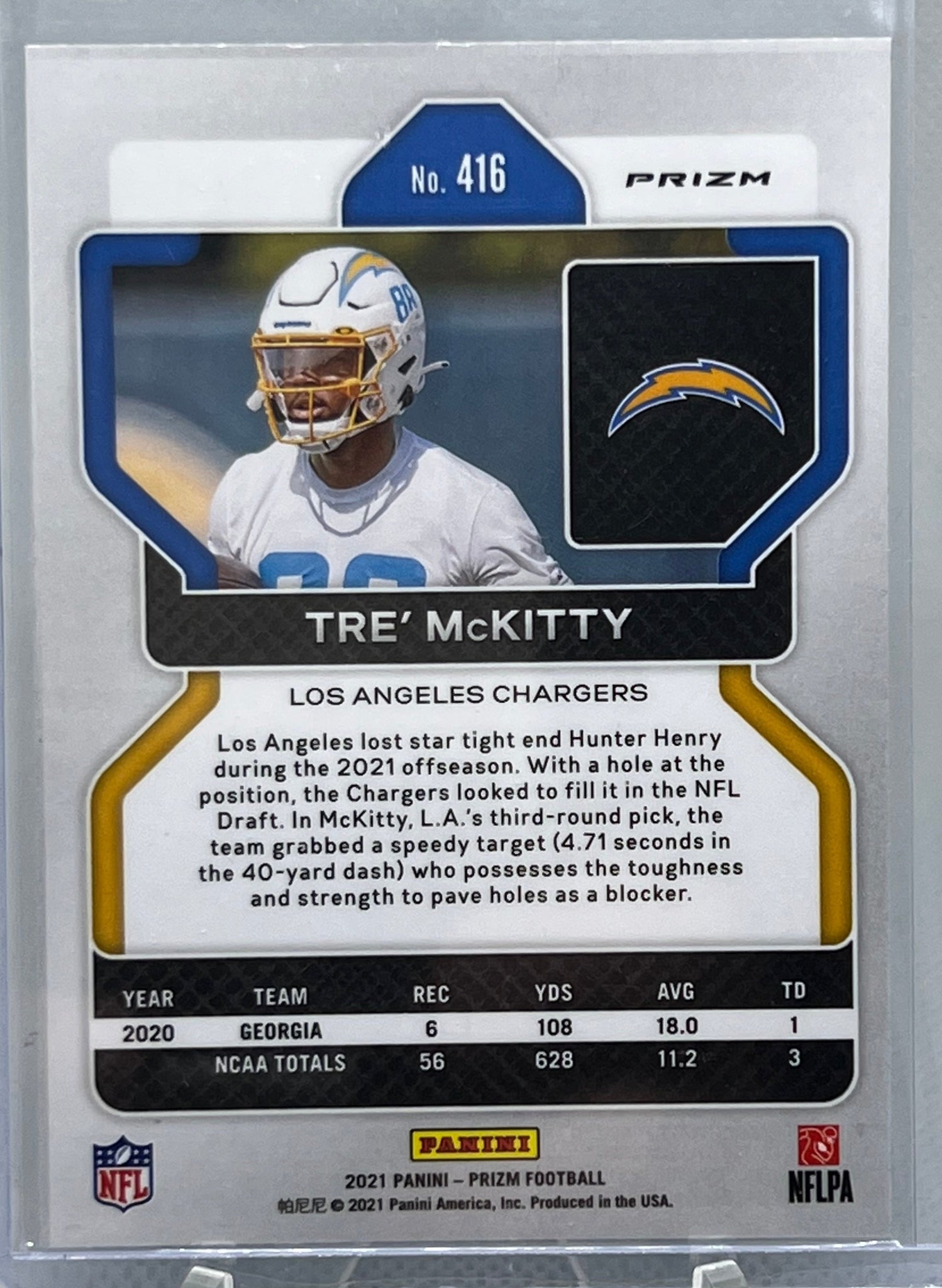 Tre' McKitty - 2021 Panini Prizm Football Green RC #416 – The