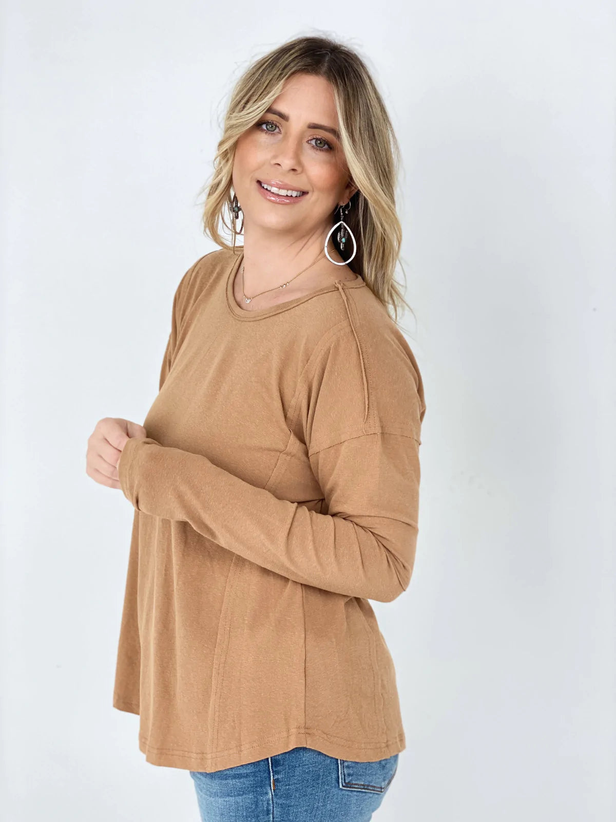 Solid Cotton Jersey Loose Fit Top (More Colors) - Reflection Boutique