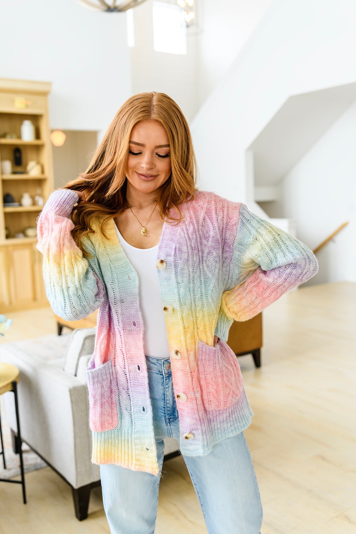 Ombre Rainbow Cardigan - Reflection Boutique