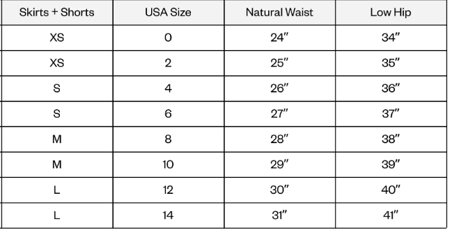 Just Black Denim Size Chart for Shorts at Embolden