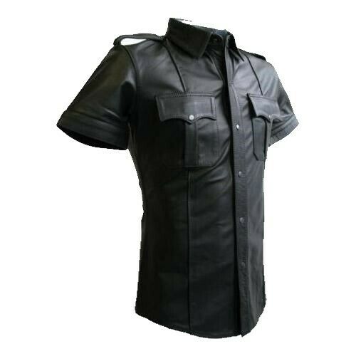 mens black military style shirt