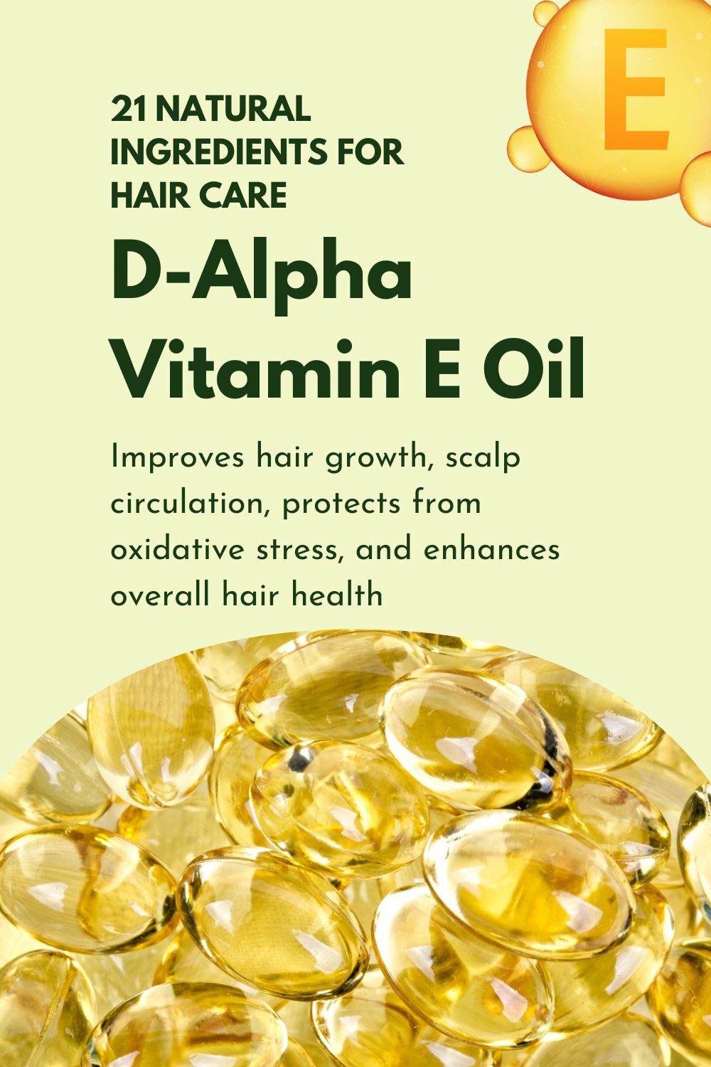 D-Alpha Vitamin E Oil - Improves hair growth, scalp circulation, protects from oxidative stress, and enhances overall hair health