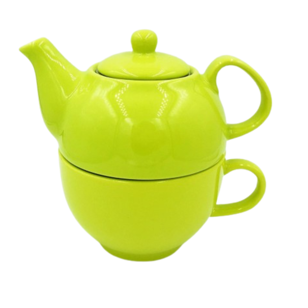 Green Porcelain Teapot & Tea Cup-image-0