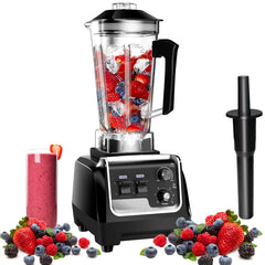stand mixer with strawberries and blueberries