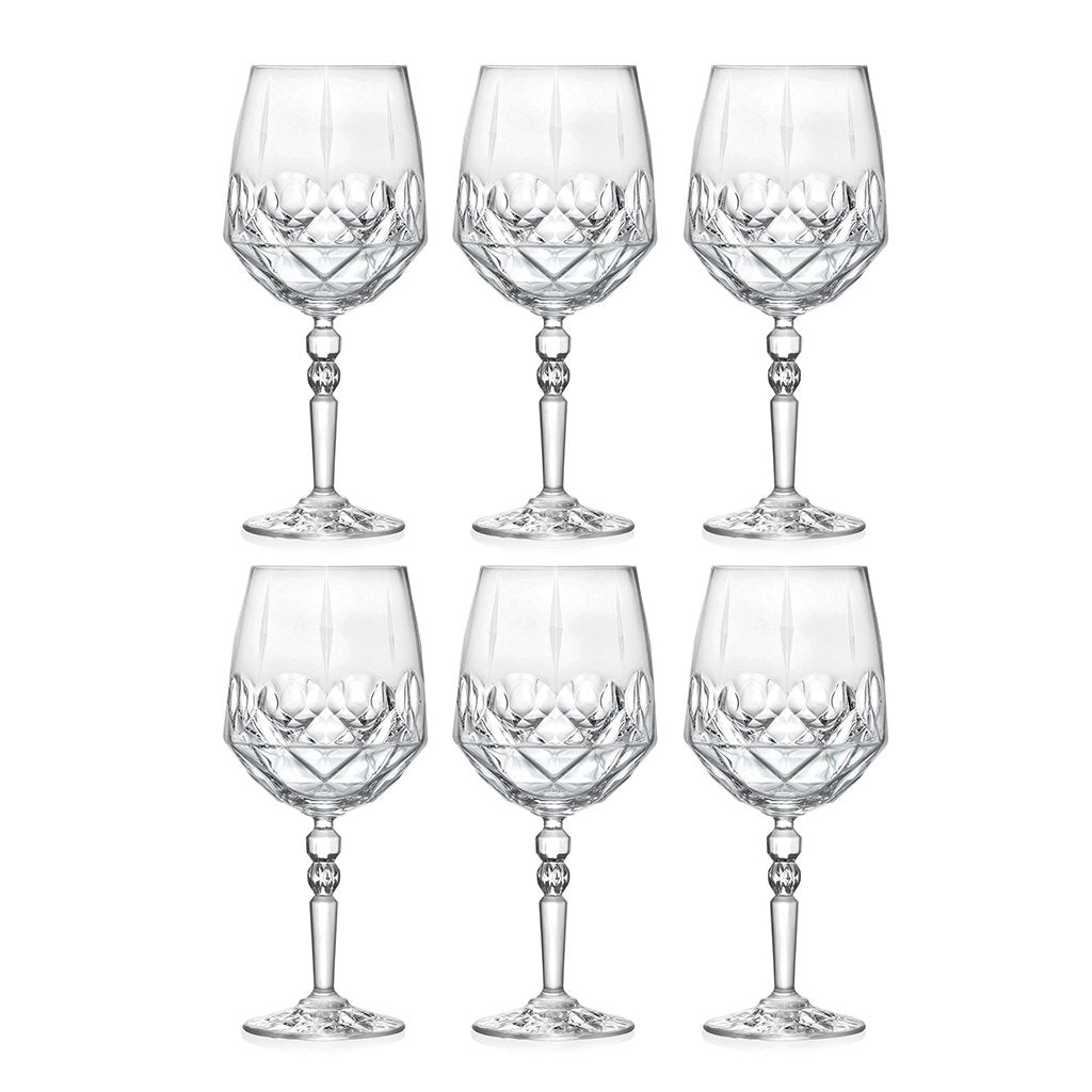 Barski European Handmade Crystalline Swarovski White Wine Glasses Set Of 4  In Clear