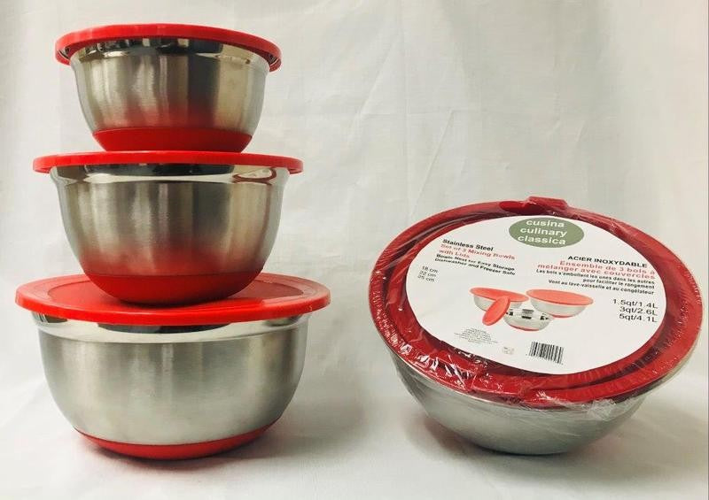 Pyrex 2pc 2.5qt and 4qt Glass Mixing Bowls with Plastic Lids