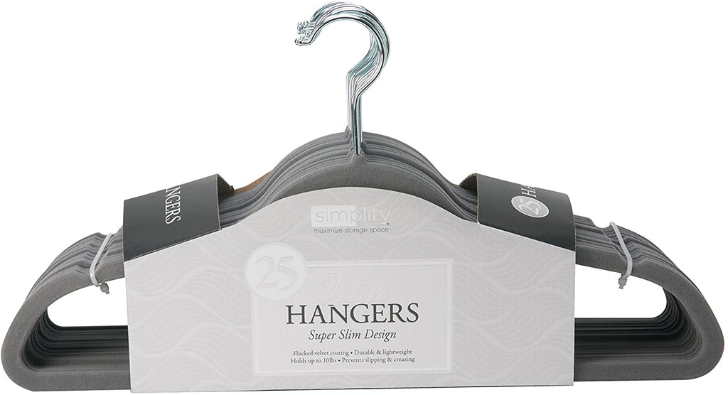  Simplify 10 Super Slim Velvet Huggable Hangers in Black : Home  & Kitchen