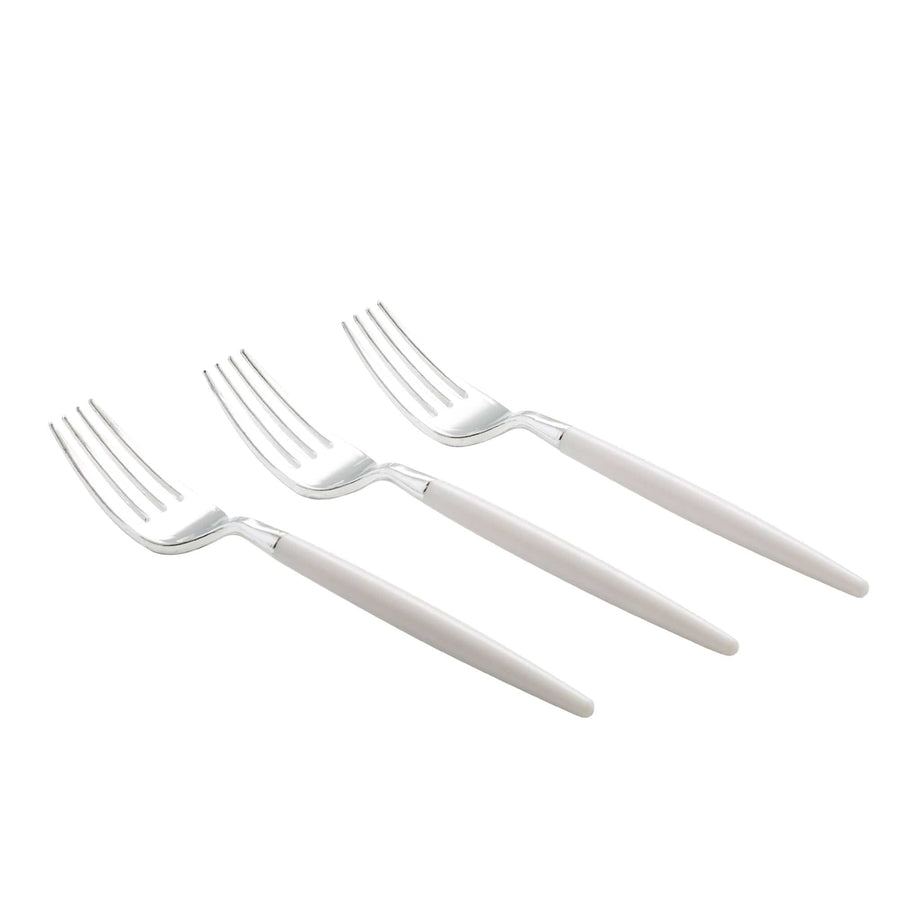 Luxe Party Neo Classic Clear and Silver Plastic Cutlery Set