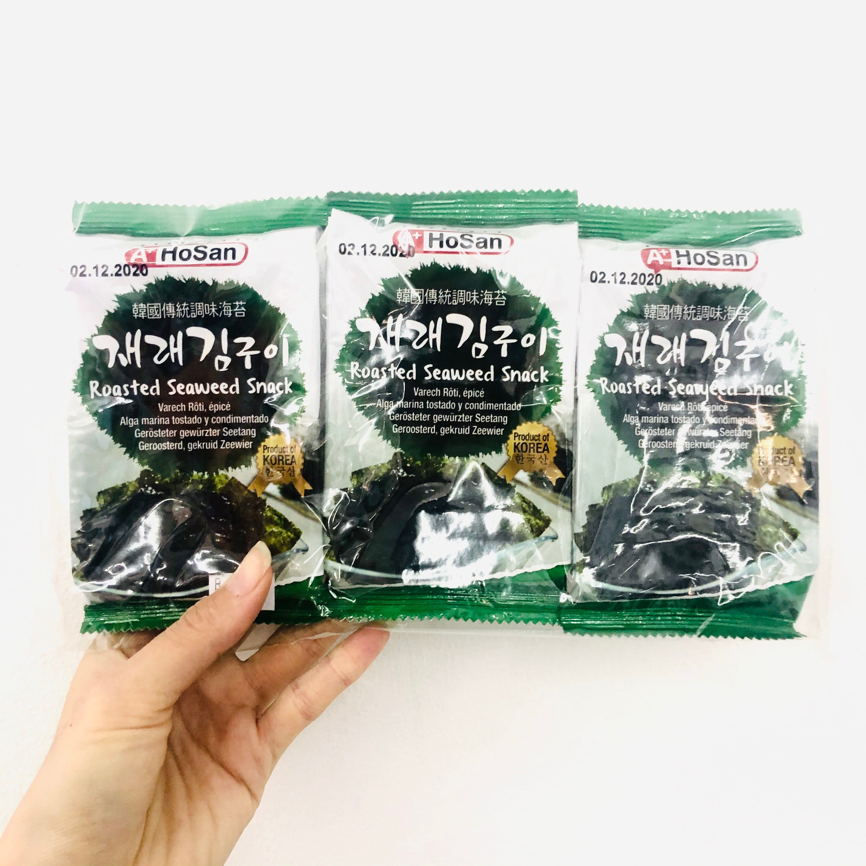 HOSAN Roasted Seaweed Nori Snack 3 packs of 4.5g – Sun Sun Asian Food