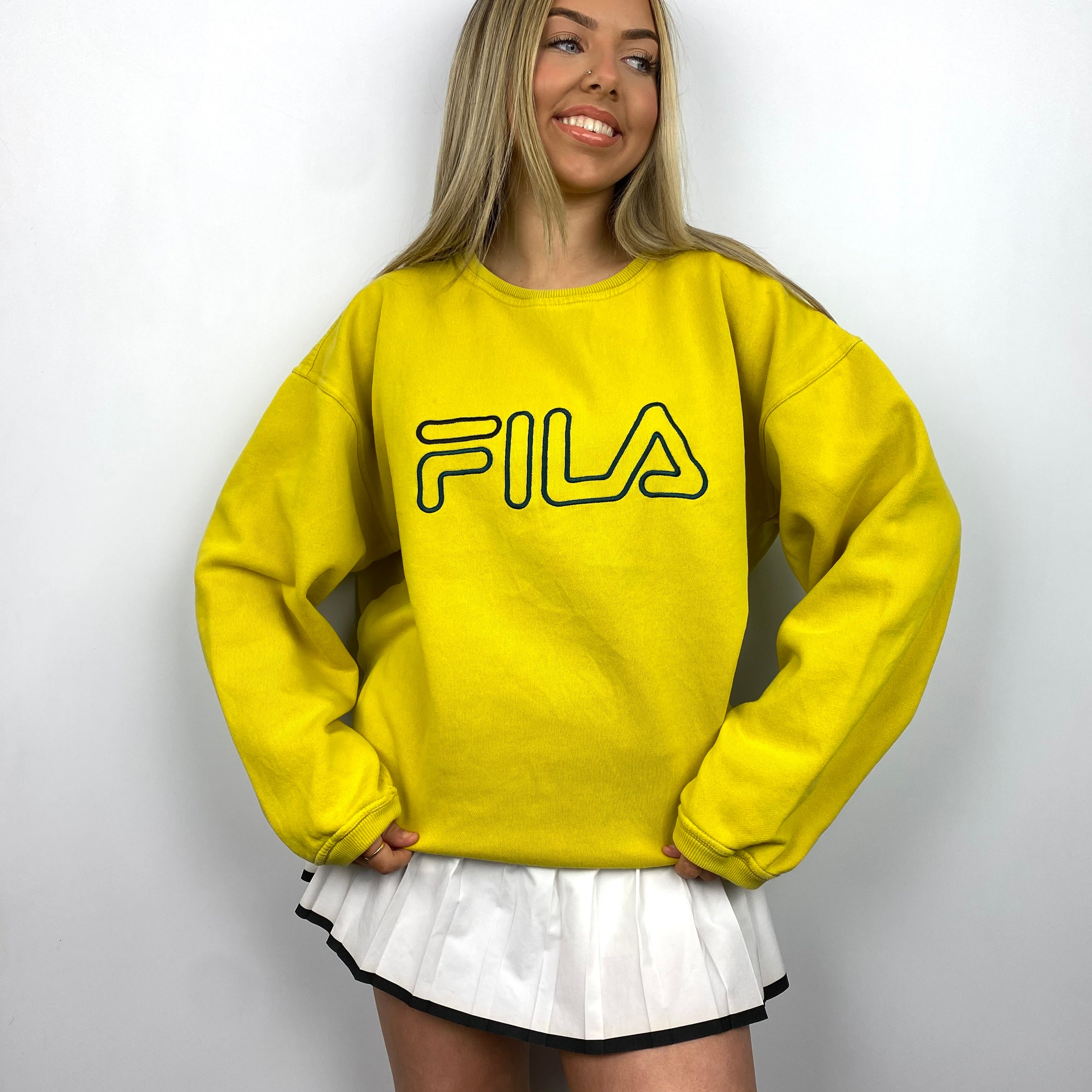 FILA RARE Yellow Embroidered Out Sweatshirt (XL) – Jamie Online Vintage