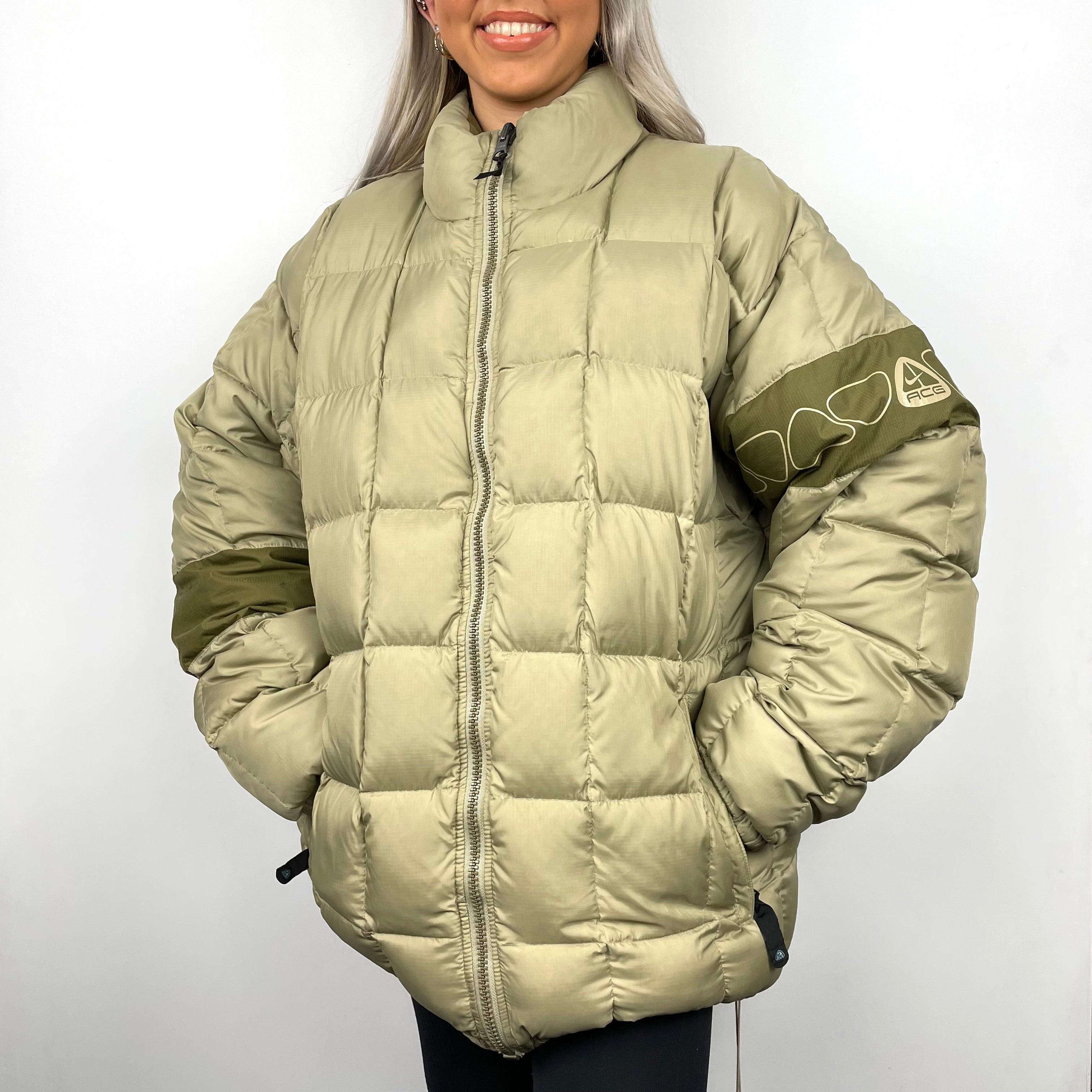 nike puffer jacket khaki