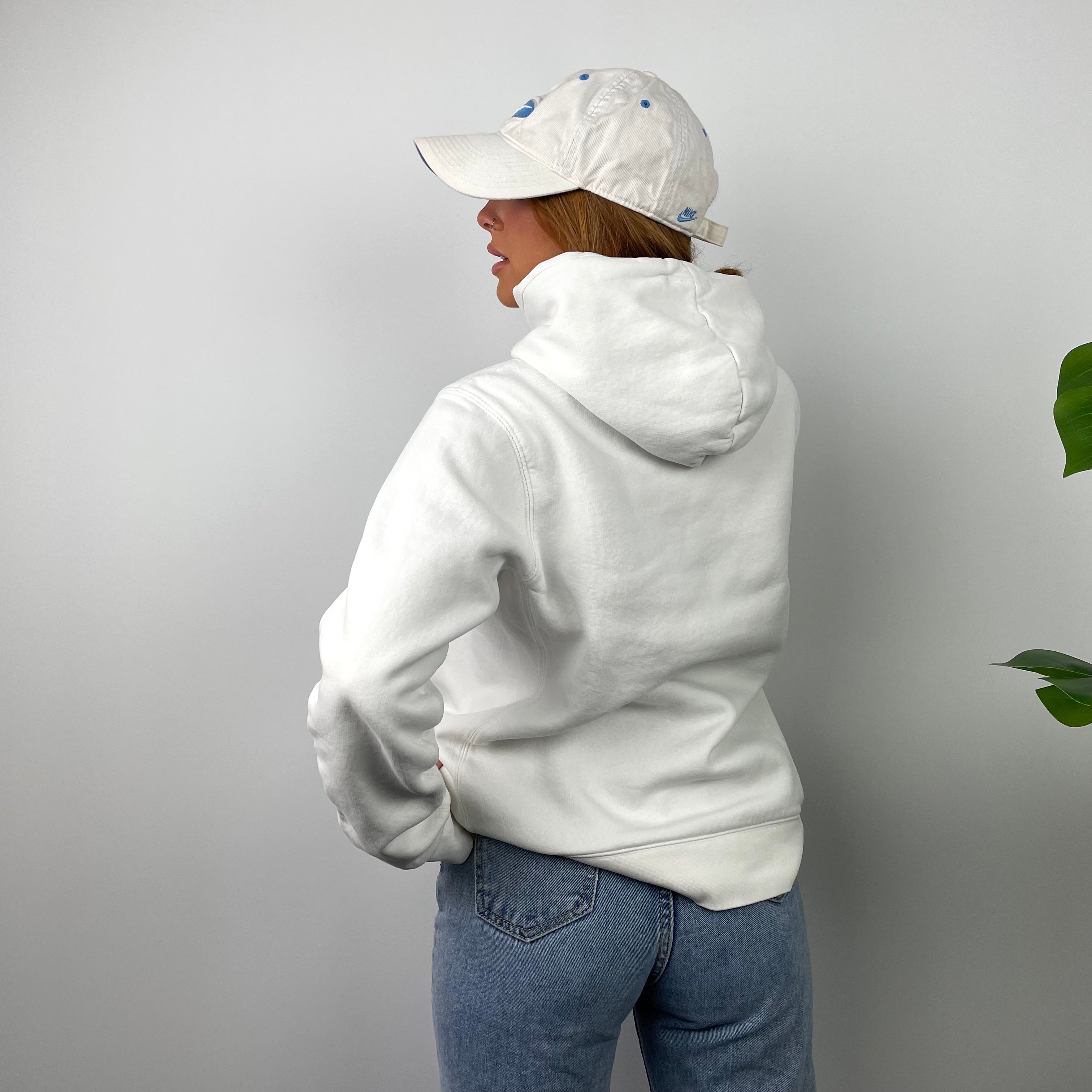 Nike RARE White Embroidered Spell Out Hoodie (S)