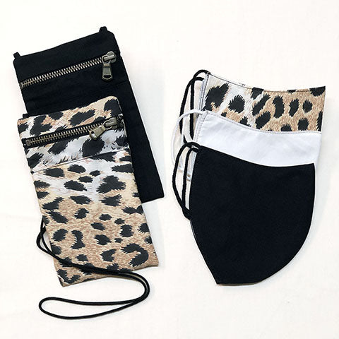 Mask holder and mask in organic cotton from animalier collection made in italy