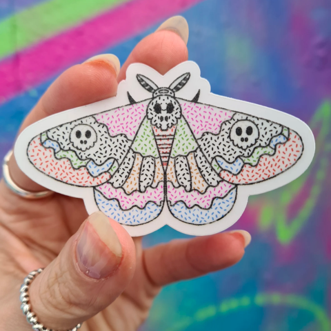 MerPinz Skull Moth Sticker