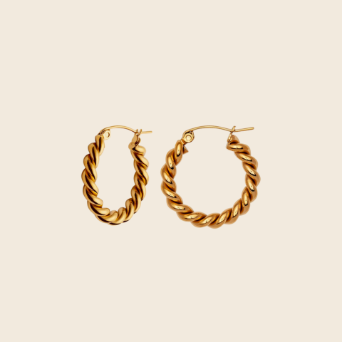 Nordic Muse Gold Twist Hoops