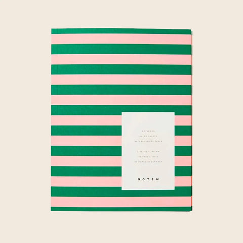 Notem Notebook Pink and Green Stripe