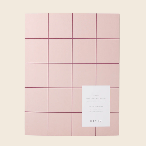 Notem Uma Notebook Pink Grid