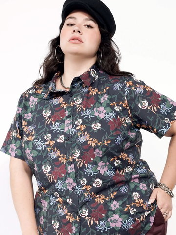 Floral printed coverall