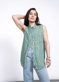 The Empower Sheer Sleeveless Button Up - Wildfang