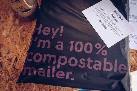 Surfdock compostable mailer bag for online orders