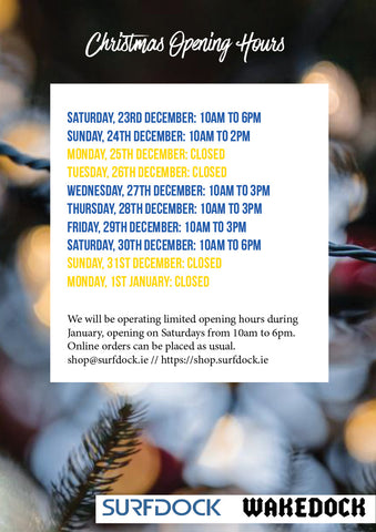 Surfdock Wakedock Christmas Opening Hours