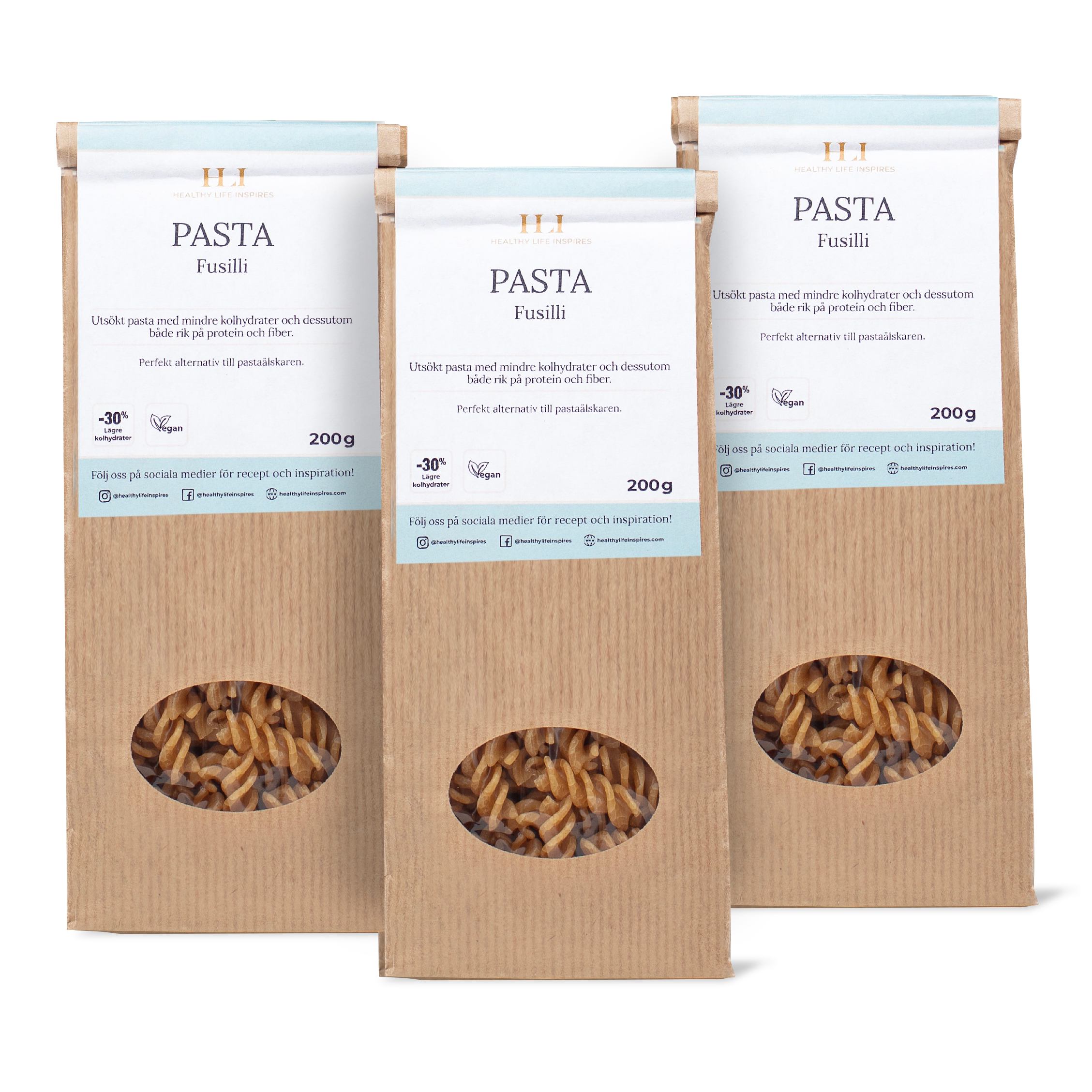 HLI Fusilli Pasta Paket - Fiberrik & Lägre kolhydrathalt – Healthy Life  Inspires