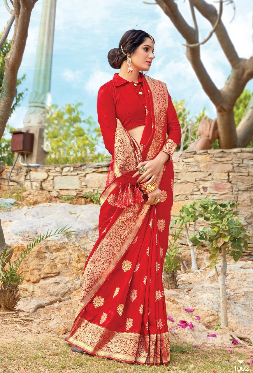 Red Designer Saree for Wedding, SABYASACHI Wedding Saree With Blouse, Red  Wedding Saree With Golden Border -  Finland