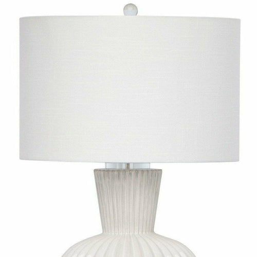 Regina Andrew Design Leafy Artichoke Ceramic Table Lamp, White/Natural