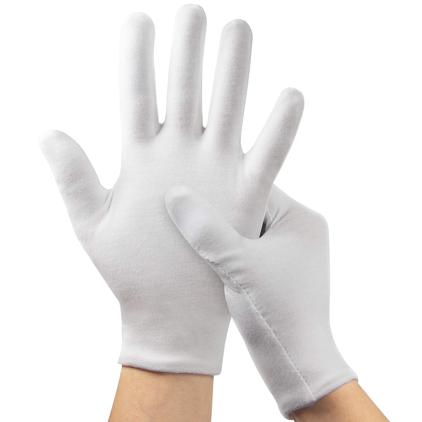 5Pairs(10Pcs) Moisturizing Gloves Overnight, Cotton Gloves for Dry Hands Eczema,White Cotton Gloves for Men and Women,Washable SPA Cotton Inspection Gloves, One Size Fit Most Cloth Gloves