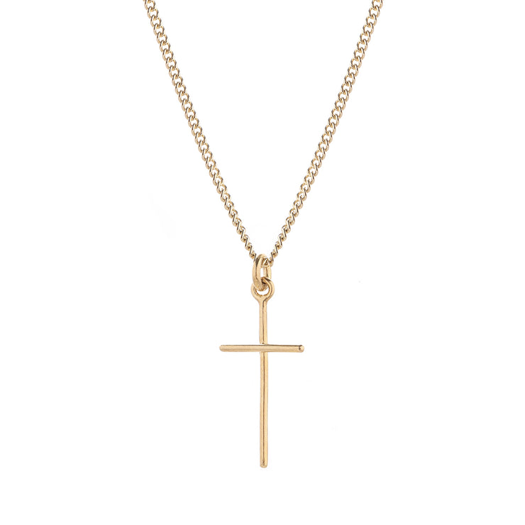 9 Carat Curb Chain with 18 Carat Gold Plated Cross