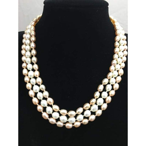 three strands pearl necklace 