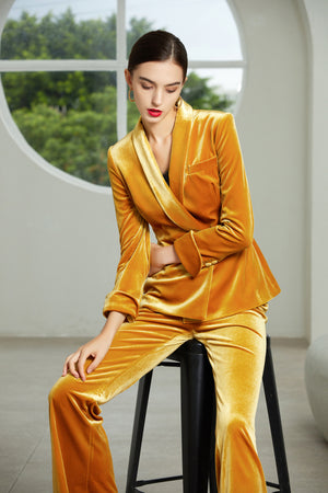 Spring Velvet Tailored Pants Suit For Women Elegant Prom Party Wear Blazer  With Loose Robell Marie Trousers From Greatvip, $73.17 | DHgate.Com