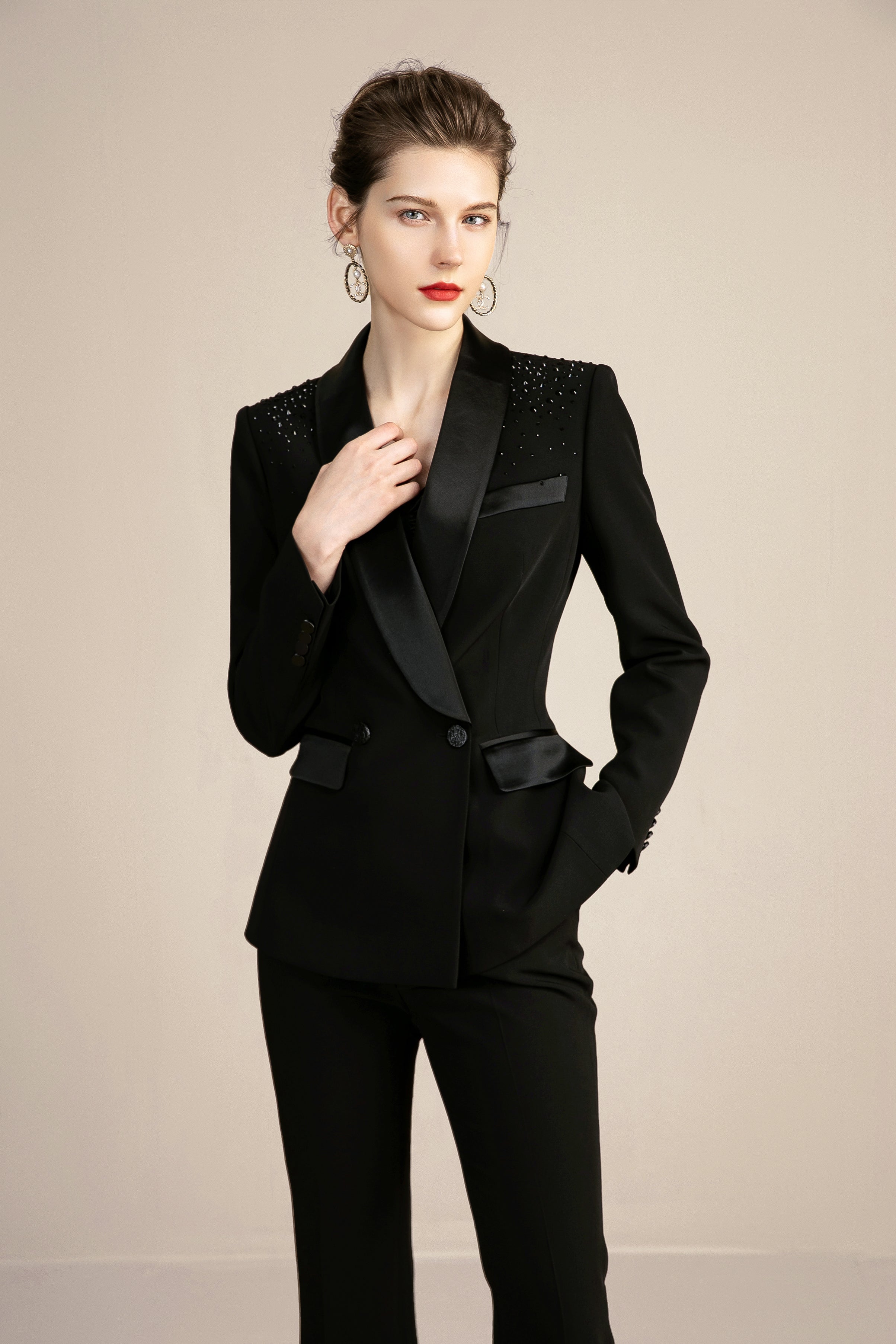Black Double Breasted Pant Suit, FashionByTeresa