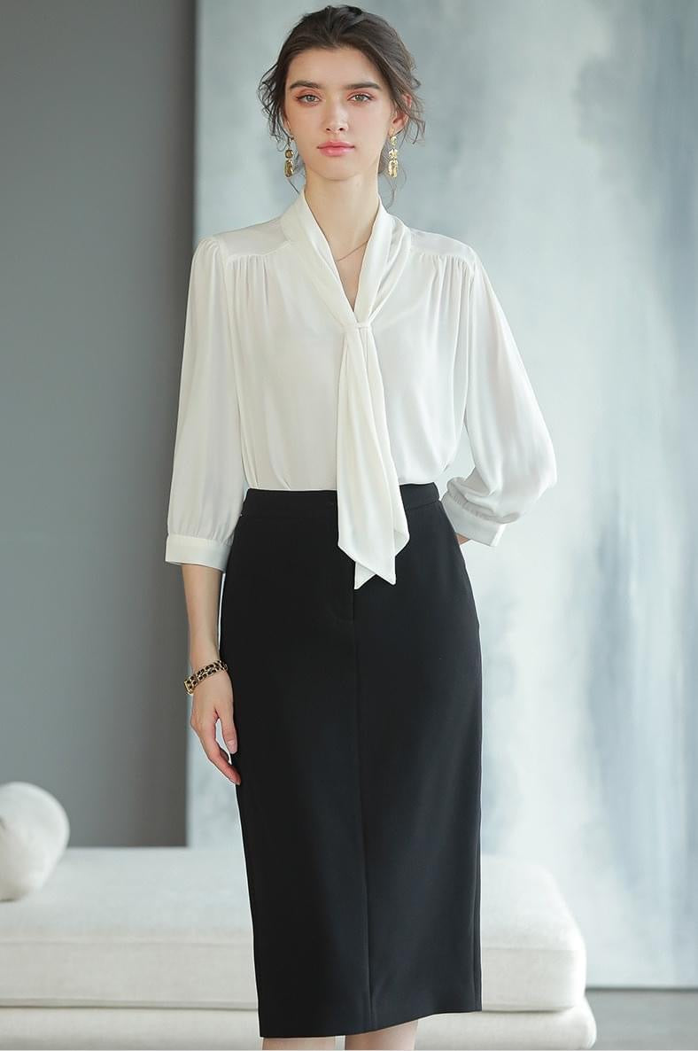 Black and White Skirt and Blouse | FashionByTeresa