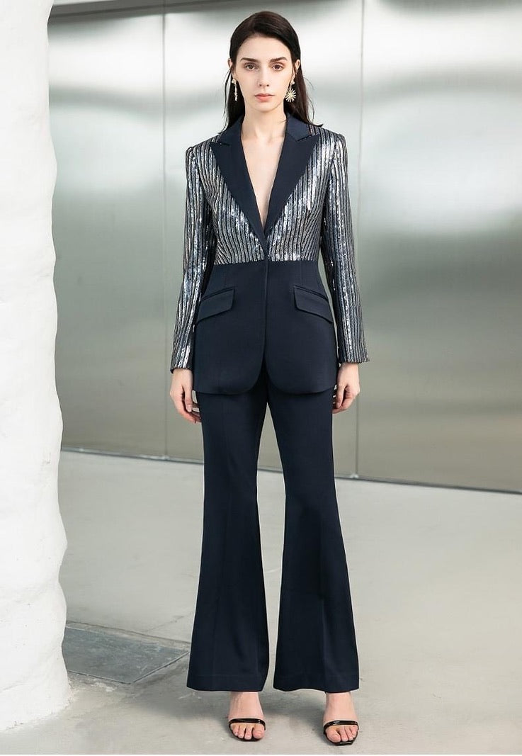 Gold Velvet Pant and Blazer Suit | FashionByTeresa | FashionByTeresa