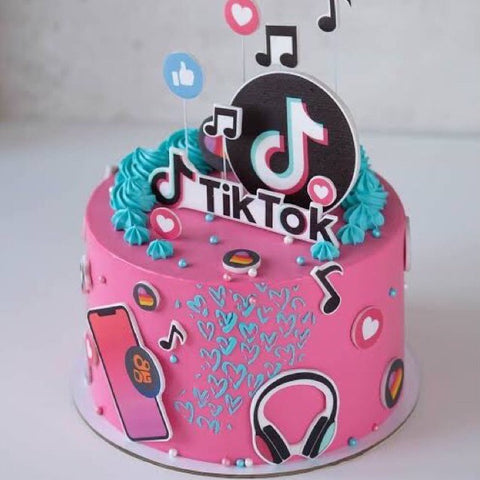 TikTok Party Theme Cake