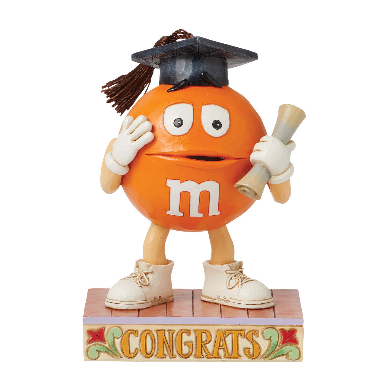 Jim Shore M&M'S: Orange M&M in Graduation Cap Figurine