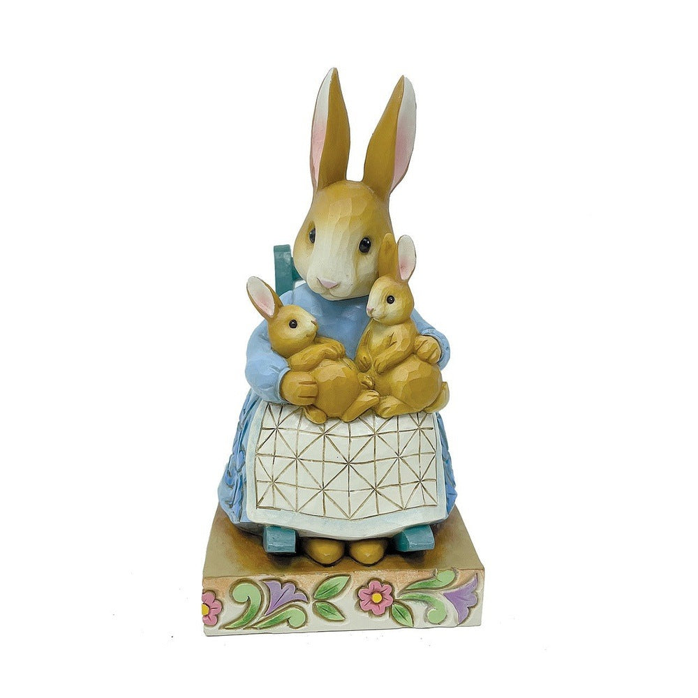 Jim Shore Beatrix Potter: Mrs. Rabbit with Bunnies Carved by Heart