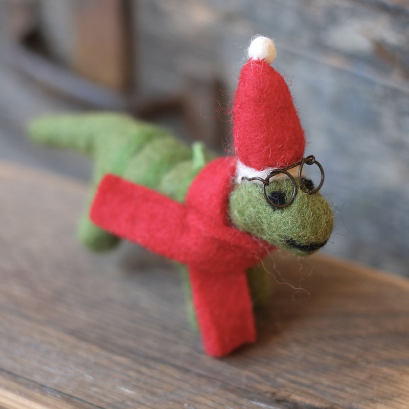 Christmas Dinosaur with  Specs