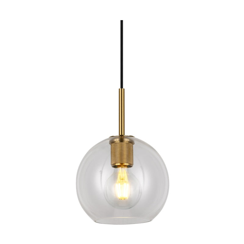 clear glass sphere pendant light