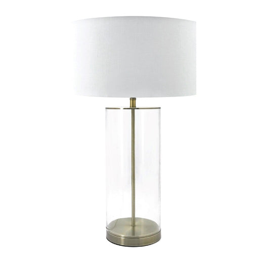 column glass table lamp