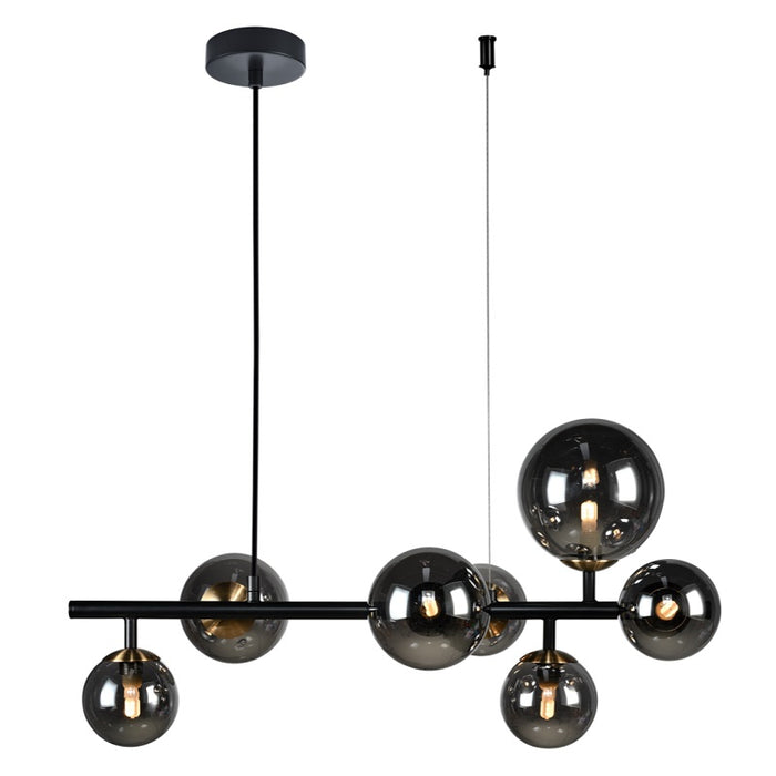 black smoked glass pendant light