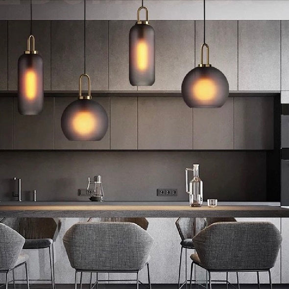 modern smoked glass pendant light