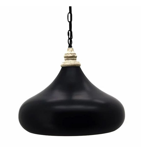 black and wood pendant light