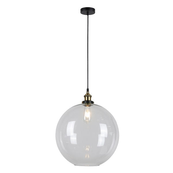 clear glass sphere pendant light