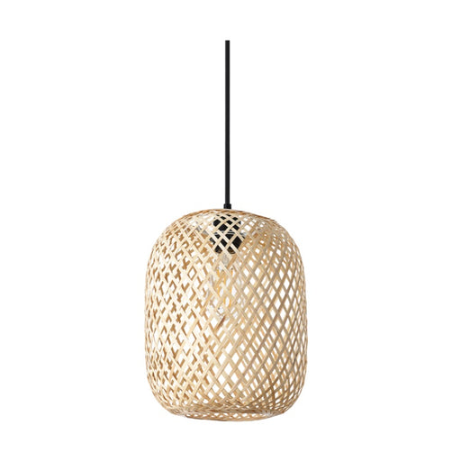 white wicker hanging lamp