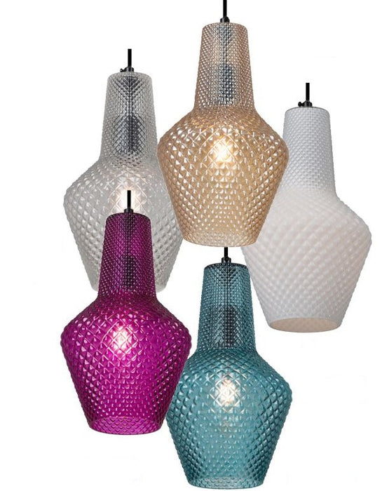 pendant lights with colored glass