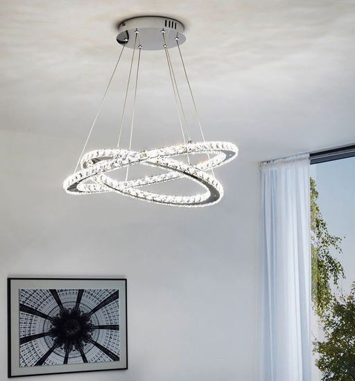 2 ring crystal chandelier