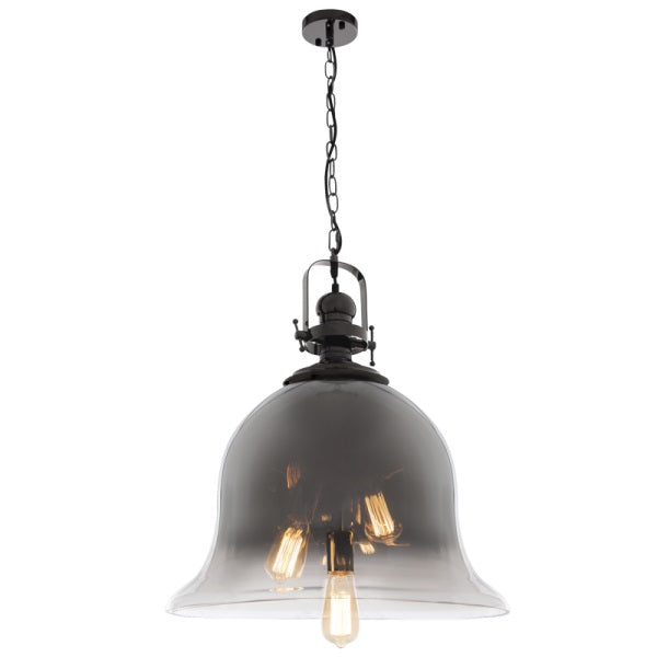 black smoked glass pendant light