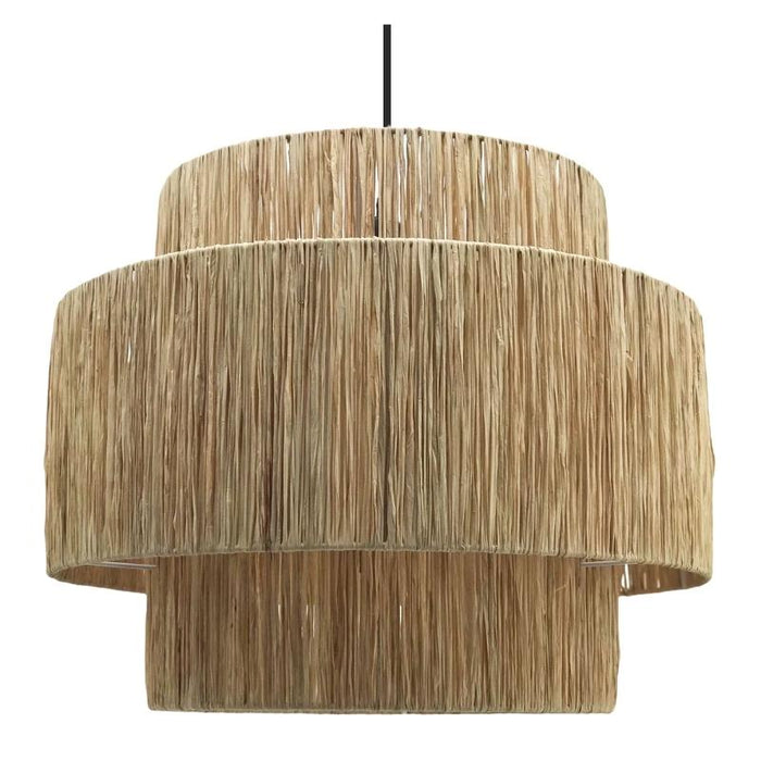 black woven pendant shade